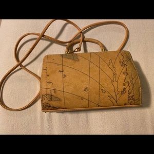 Vintage map purse with gold clasp